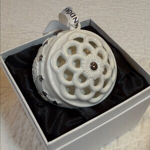 Pandora White Ceramic Christmas Ornament